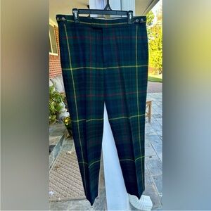 Polo by Ralph Lauren Green Tartan Dress Pants with Red & Yellow Plaid